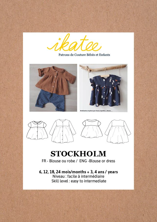 Stockholm Blouse & Dress Sewing Pattern - Baby Girl 6M/4Y - Ikatee - Image 13