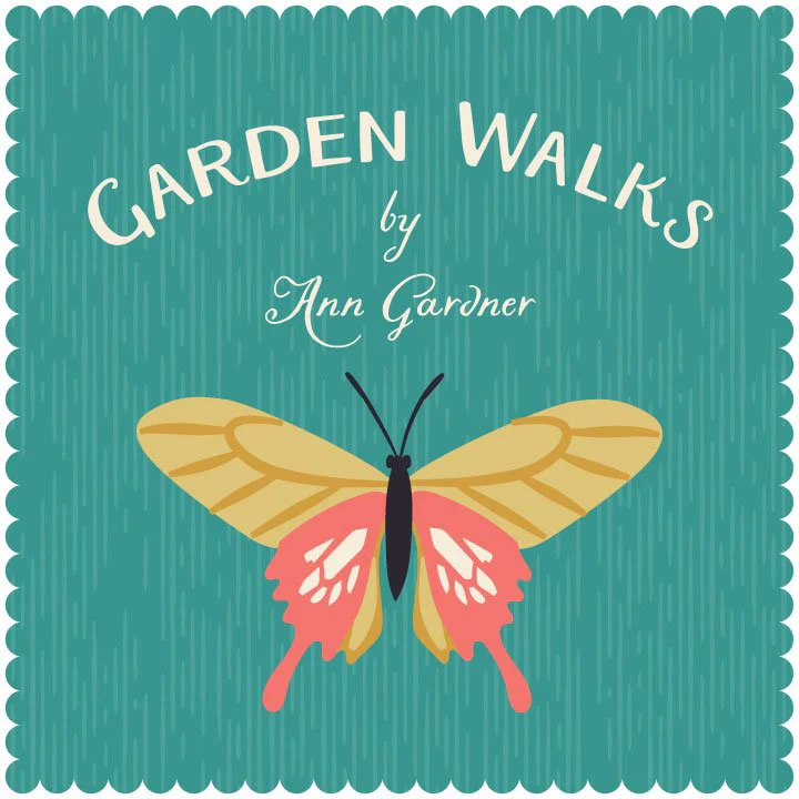 Streaming - Turquoise - Garden Walks - Ann Gardner - Cloud 9 Fabrics - Poplin - Image 2