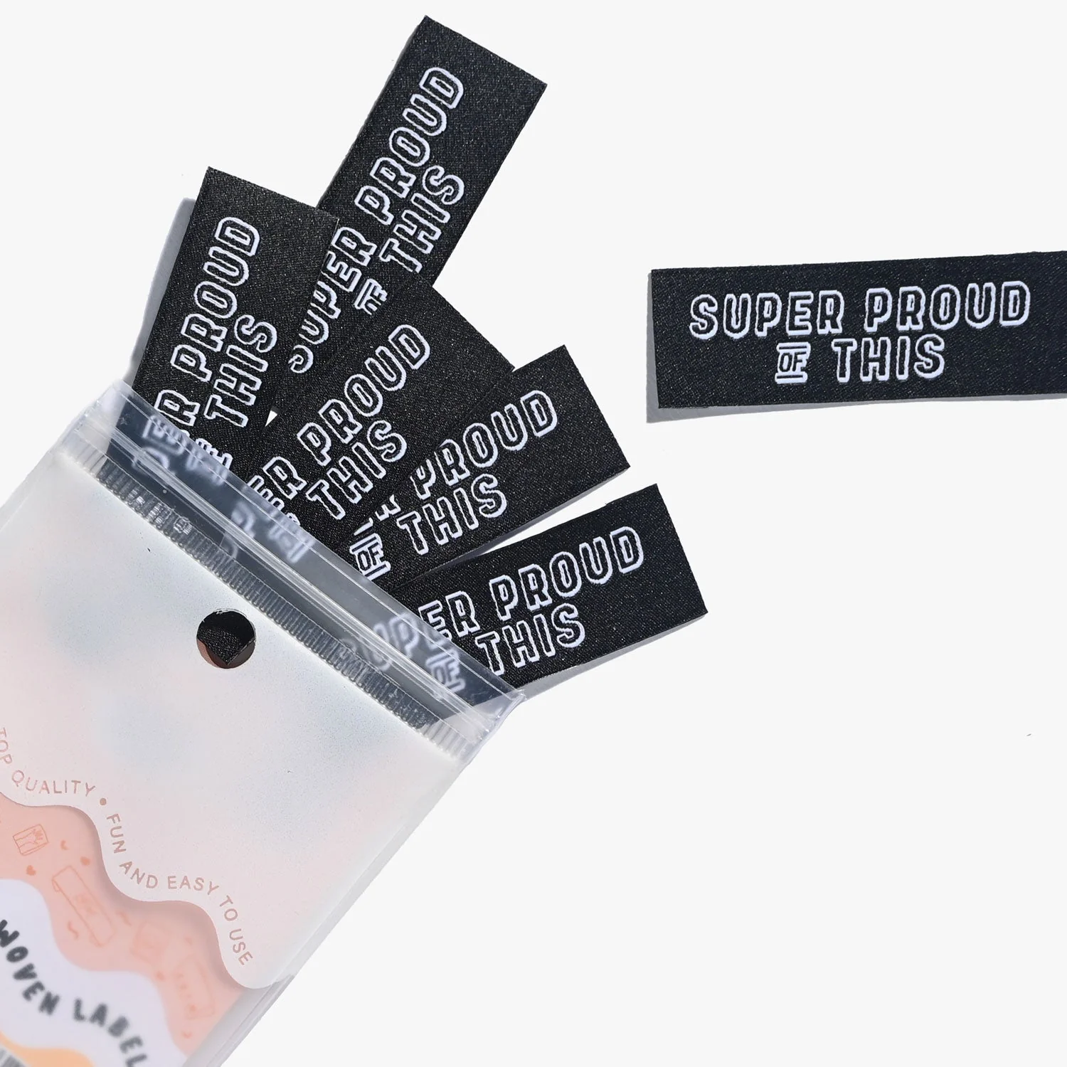"SUPER PROUD OF THIS" Woven Label Pack - Kylie And The Machine - Image 4
