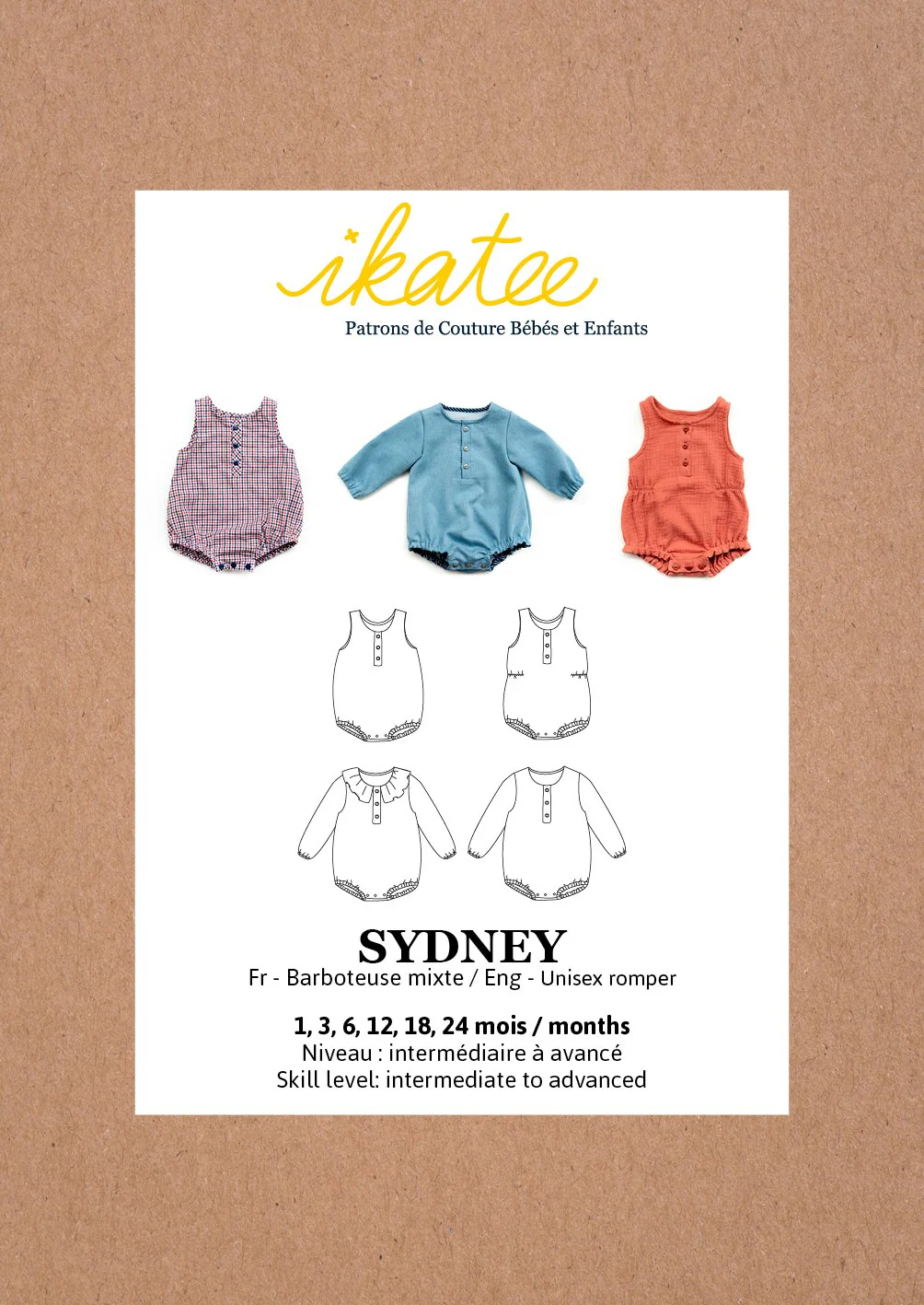 Sydney Romper Sewing Pattern - Baby 1M/24M - Ikatee - Image 2