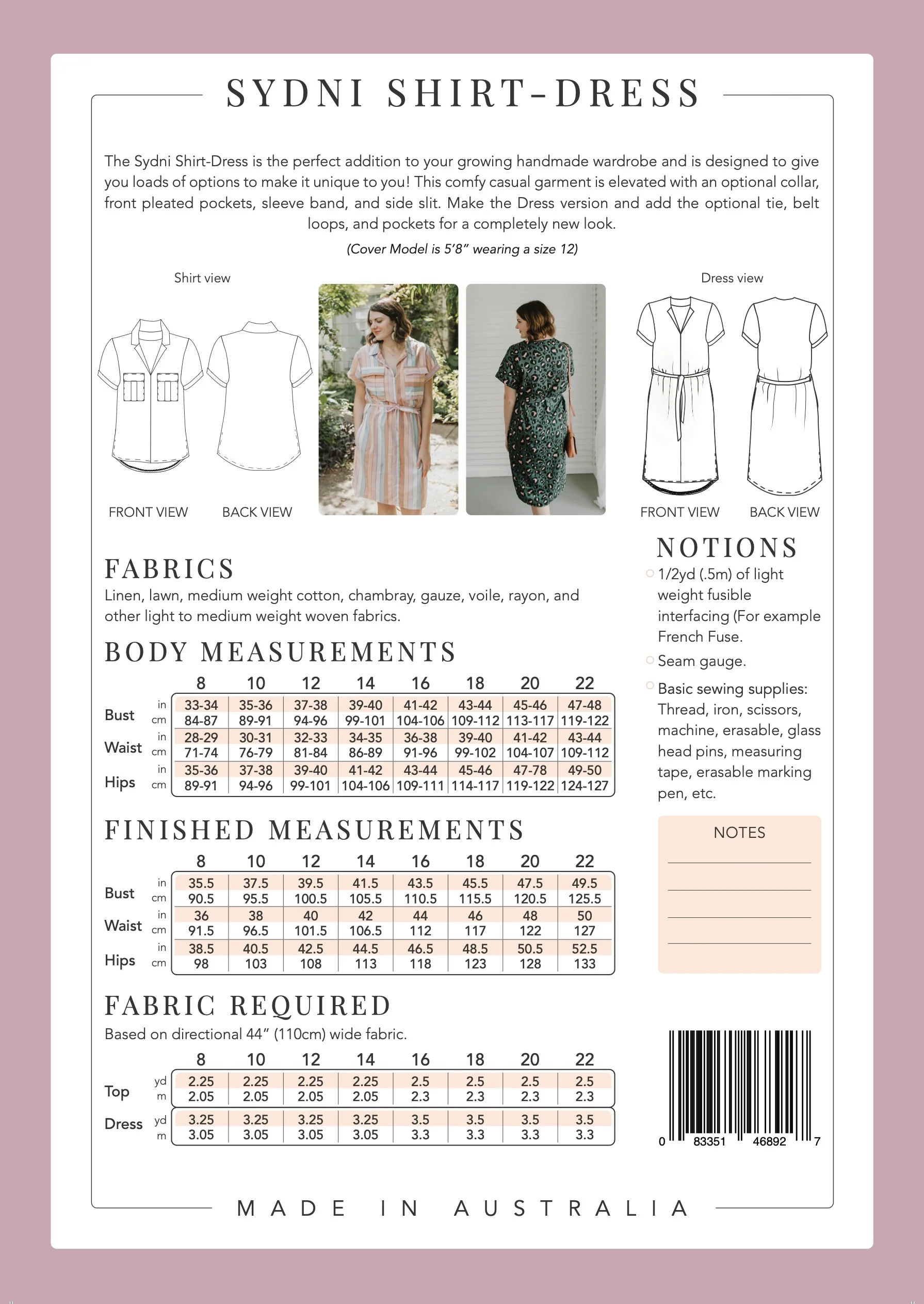 Sydni Shirt Dress - Paper Pattern - Sew to Grow - Image 59