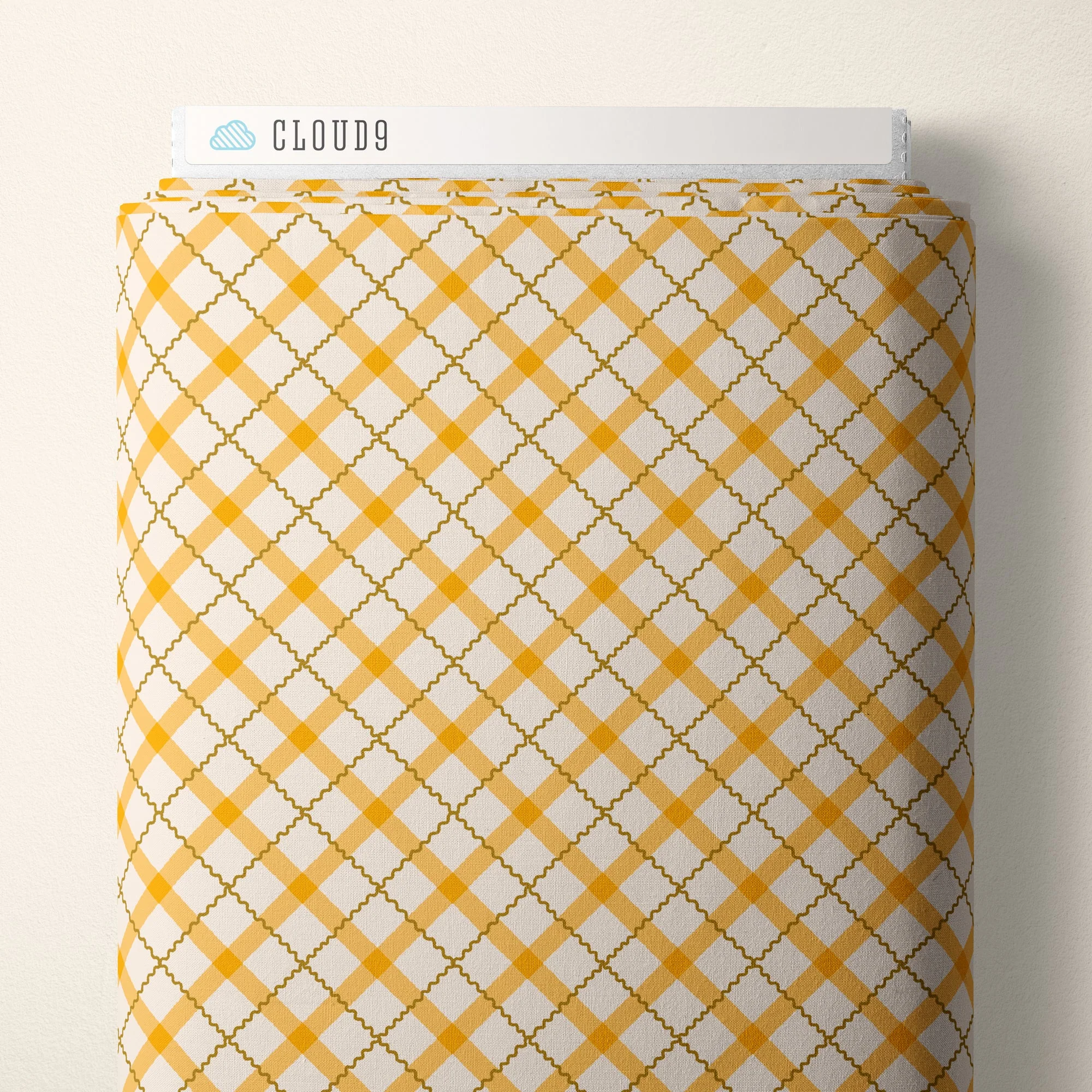 Tartan - Gold - Retro Meadow - Sophie Rowe - Cloud 9 Fabrics - Poplin