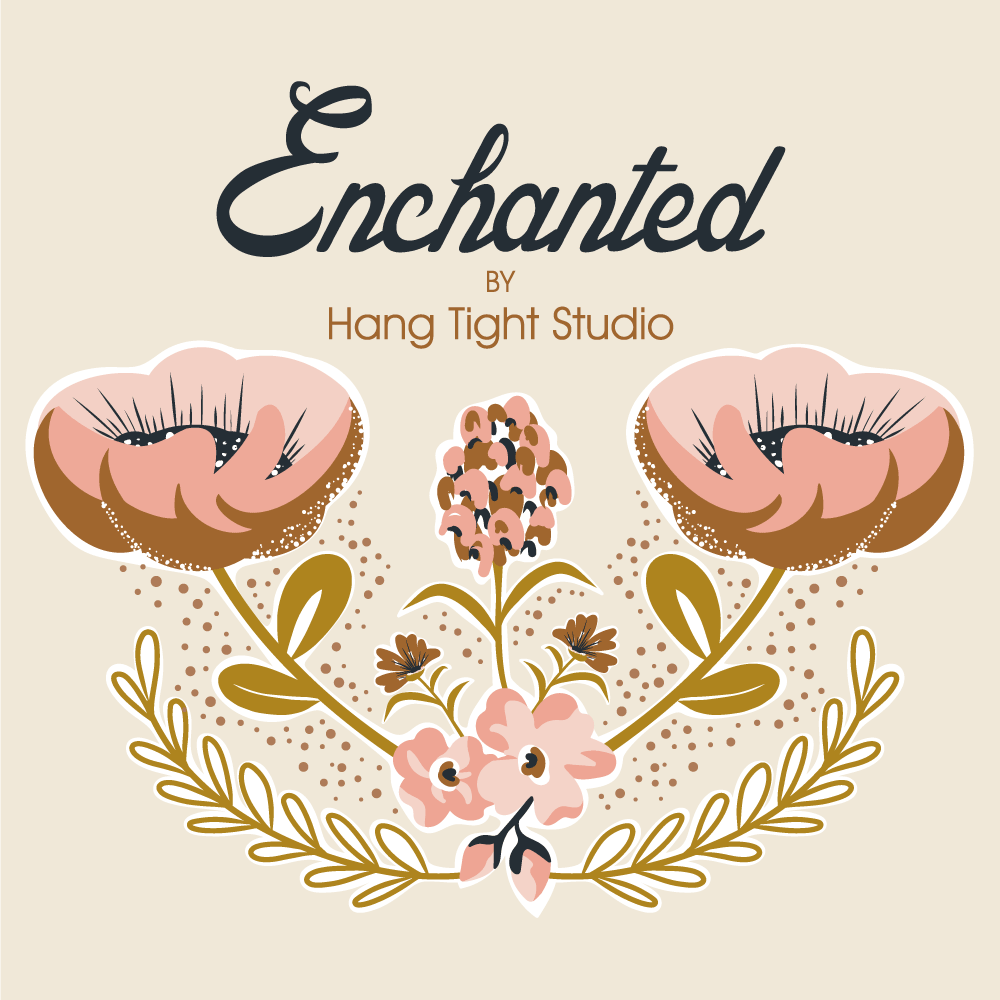 Thatching - Pink - Enchanted - Hang Tight Studios - Cloud 9 Fabrics - Poplin - Image 3