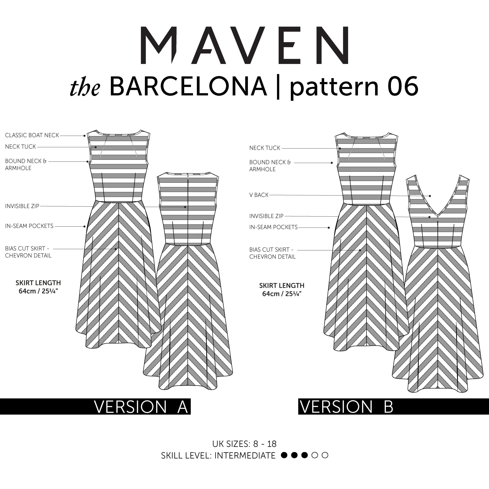 The Barcelona Dress Paper Sewing Pattern - Maven Sewing Patterns - Image 14