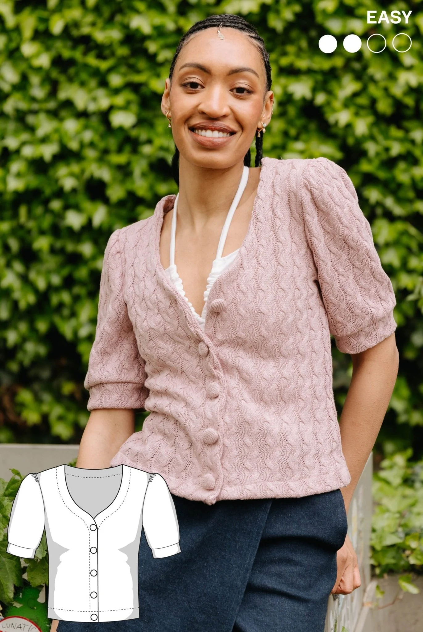 The Carlotta Short Sleeve Cardigan - Paper Sewing Pattern - Juliana Martejevs