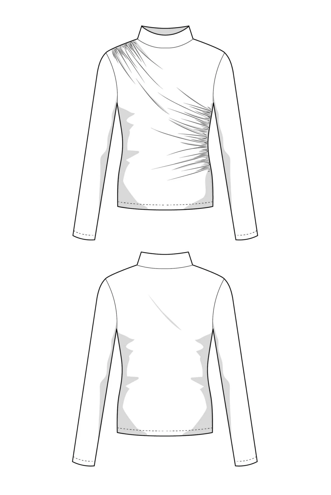 The Esma Mock Neck Top - Paper Sewing Pattern - Juliana Martejevs - Image 4