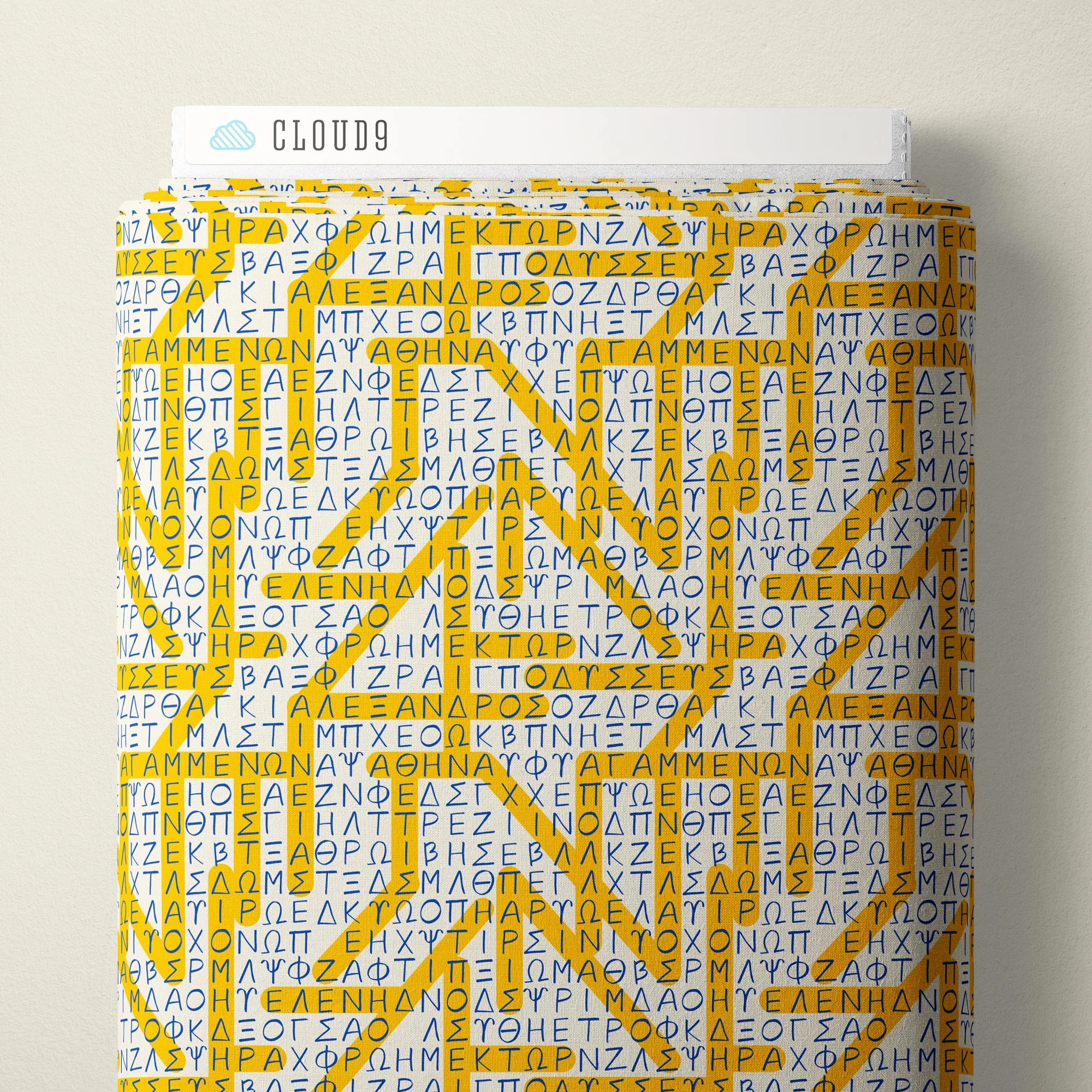 The Iliad Word Search - Yellow - The Iliad - Aidi Riera - Cloud 9 Fabrics - Poplin