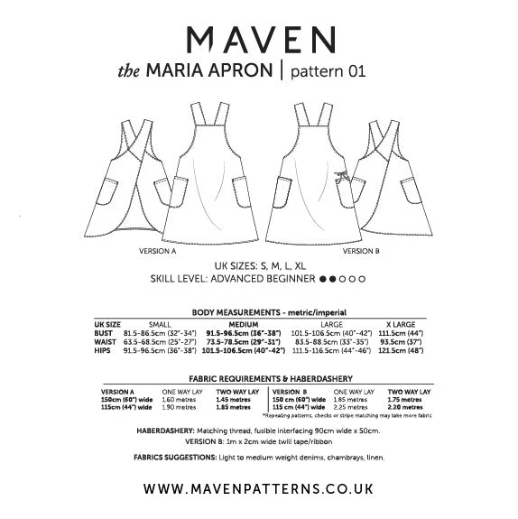 The Maria Apron Paper Sewing Pattern - Maven Sewing Patterns - Image 11