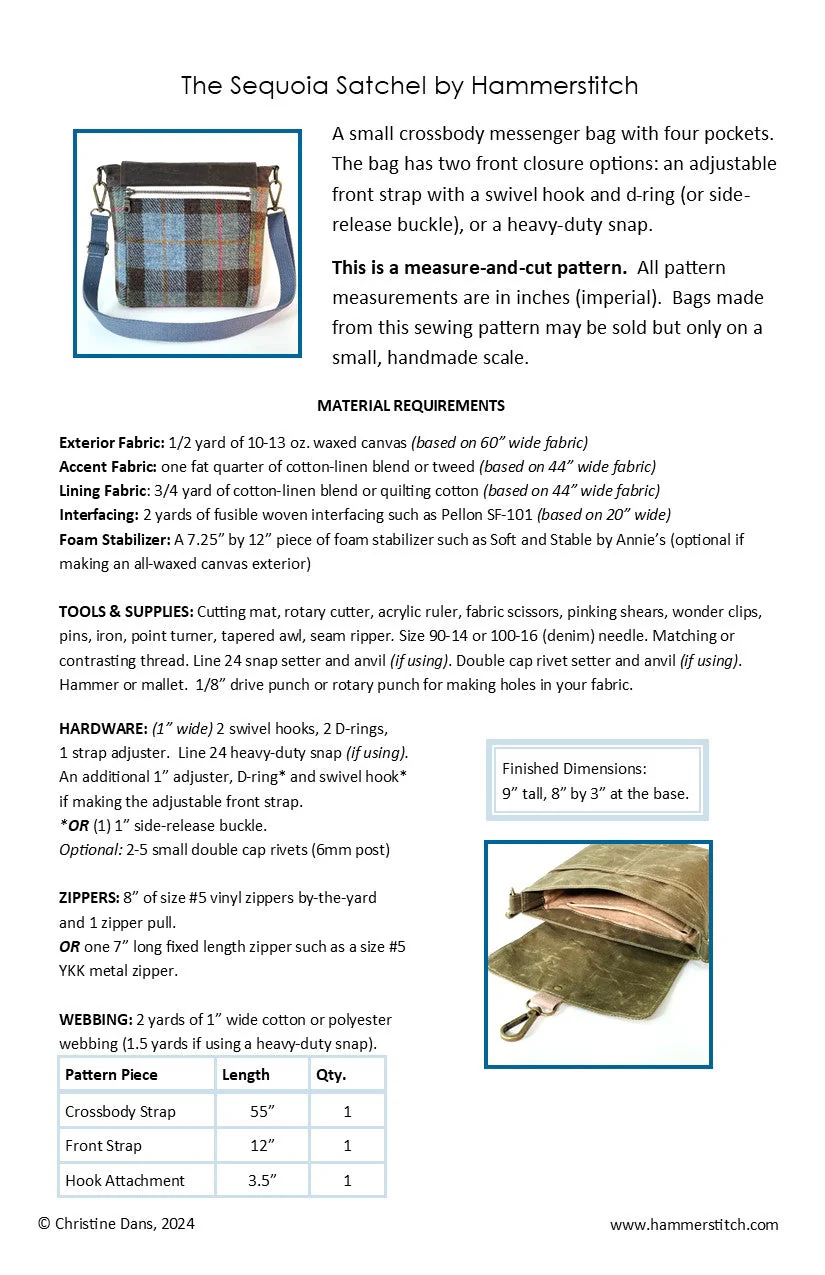 The Sequoia Satchel - Paper Pattern - Hammerstitch - Image 12