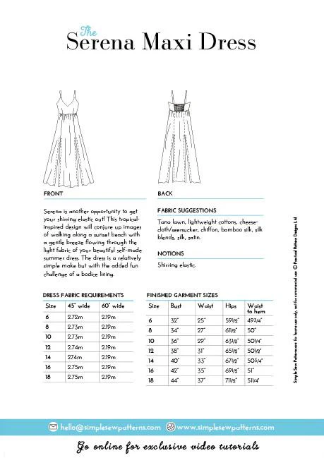 The Serena Maxi Dress - Simple Sew - Sewing Pattern - Image 2