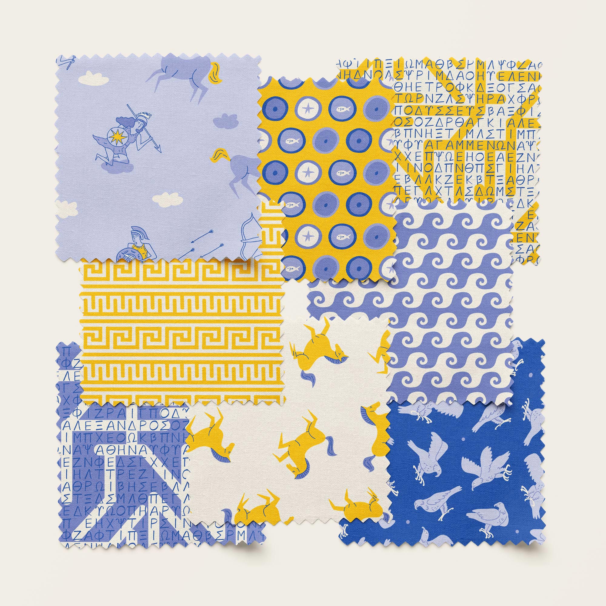 The Iliad Word Search - Blue - The Iliad - Aidi Riera - Cloud 9 Fabrics - Poplin - Image 4