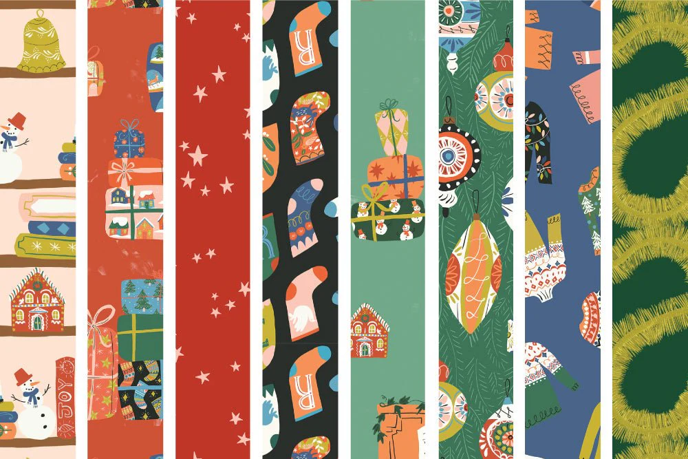 Tinsel - Tinsel Time! - Louise Cunningham - Cloud 9 Fabrics - Poplin - Image 4