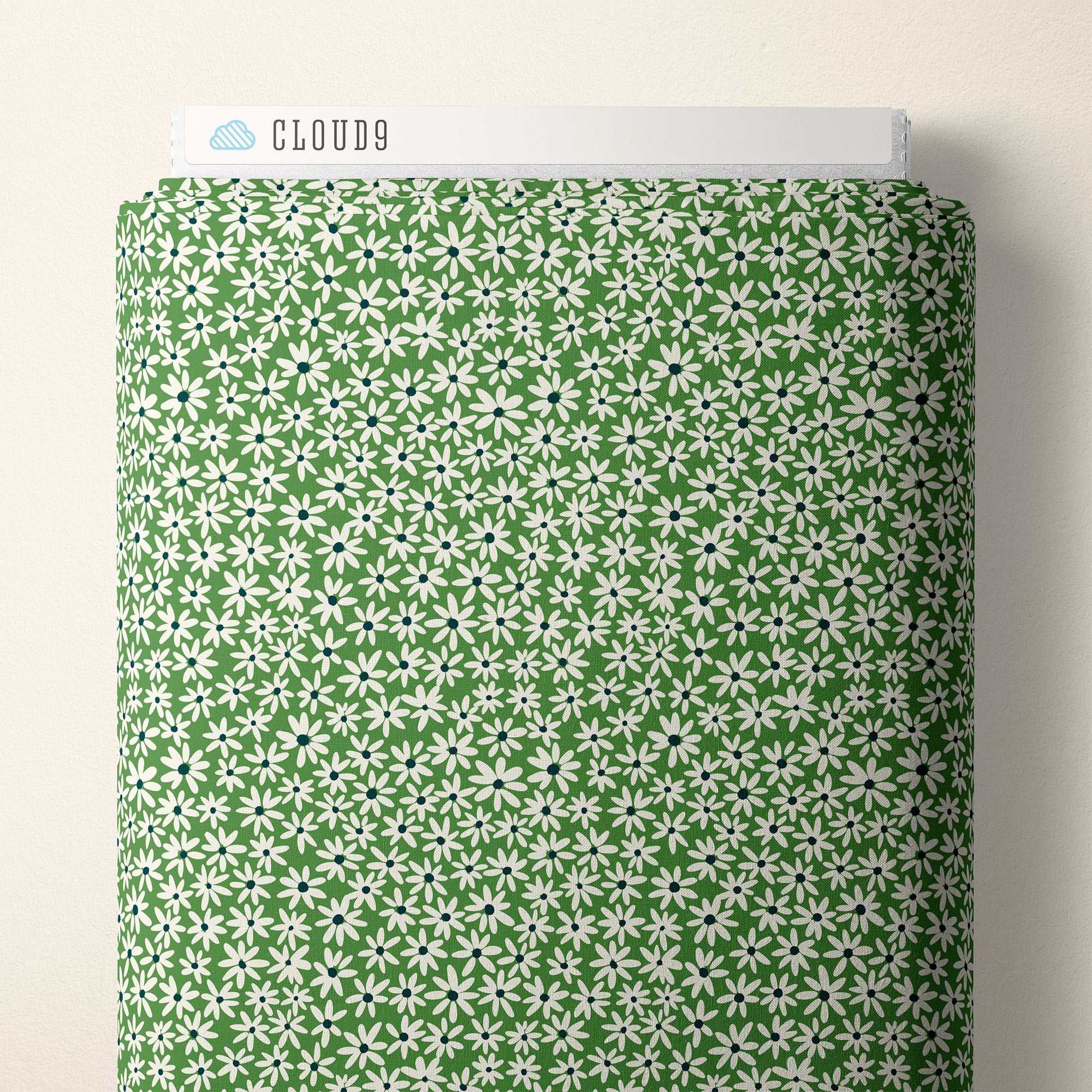 Tiny Daisies - Green - Bohemian Paradise - Maria Galybina - Cloud 9 Fabrics - Poplin