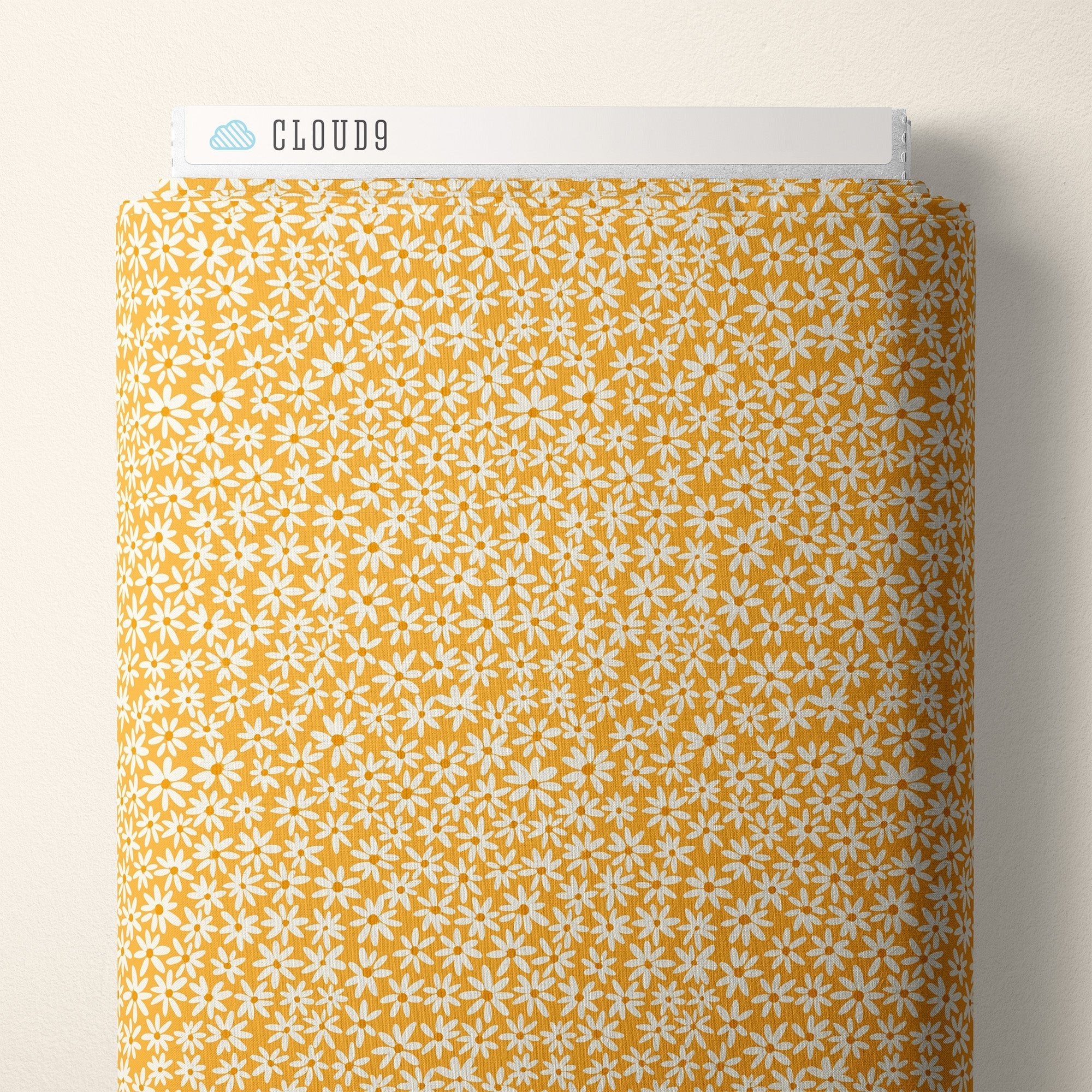 Tiny Daisies - Yellow - Bohemian Paradise - Maria Galybina - Cloud 9 Fabrics - Poplin