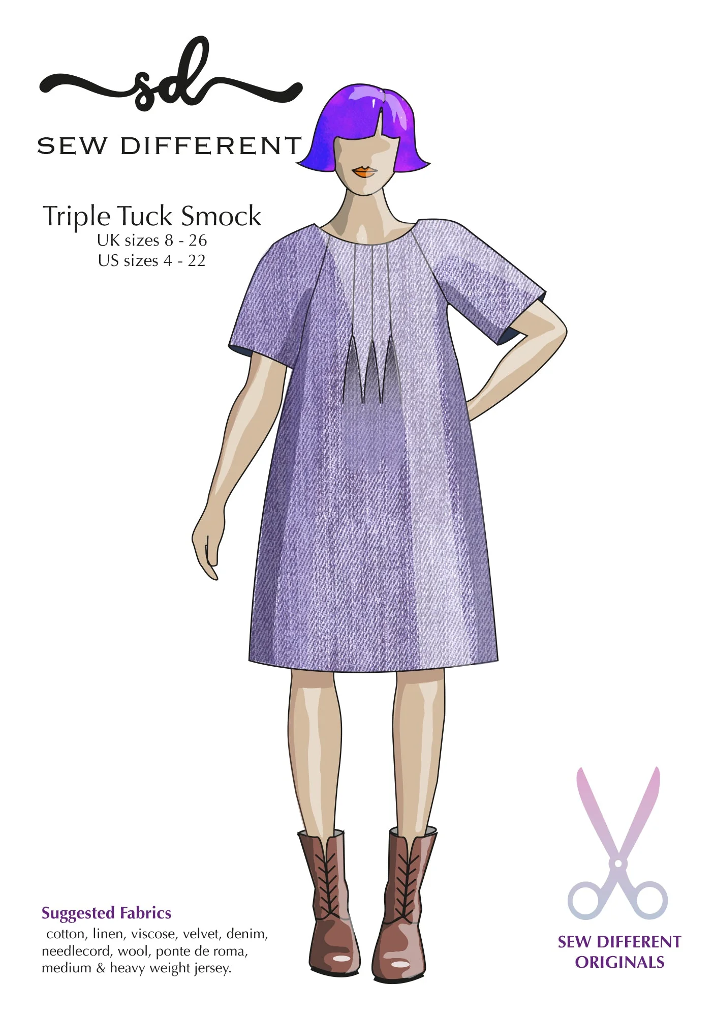 Triple Tuck Smock - Paper Sewing Pattern - Sew Different