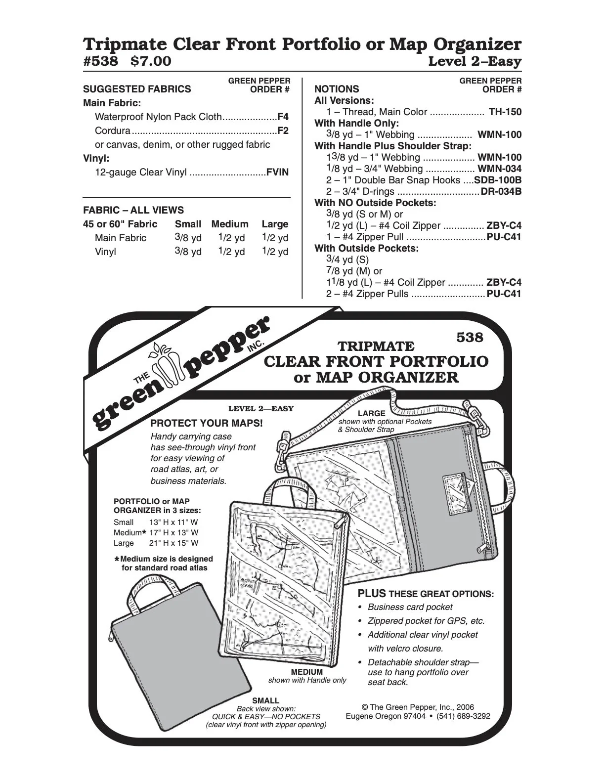 Tripmate Clear Front Portfolio/Atlas Organizer - 538 - The Green Pepper Patterns - Image 2