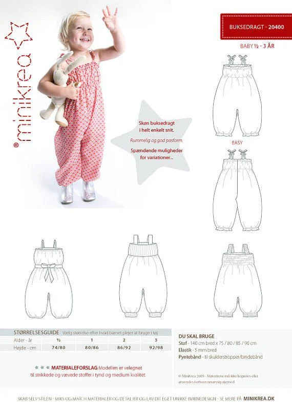 Trouser Suit / Playsuit - Minikrea - Pattern - 6mo-3yrs - Image 2