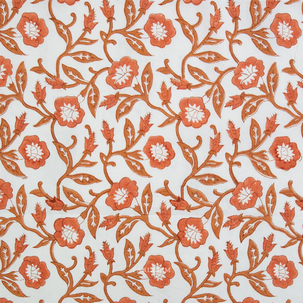 Trumpet Vines - Sienna - Indian Block Prints Cottage - Fableism Supply Co.