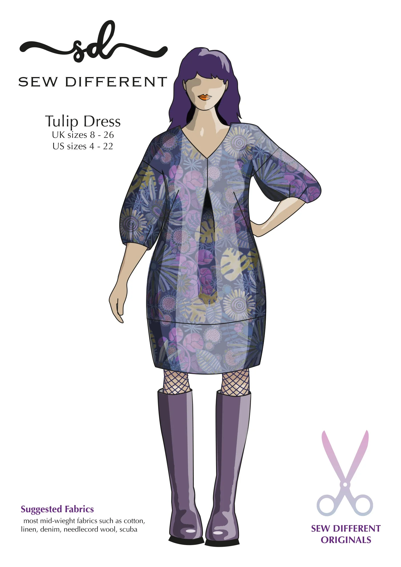 Tulip Dress - Paper Sewing Pattern - Sew Different