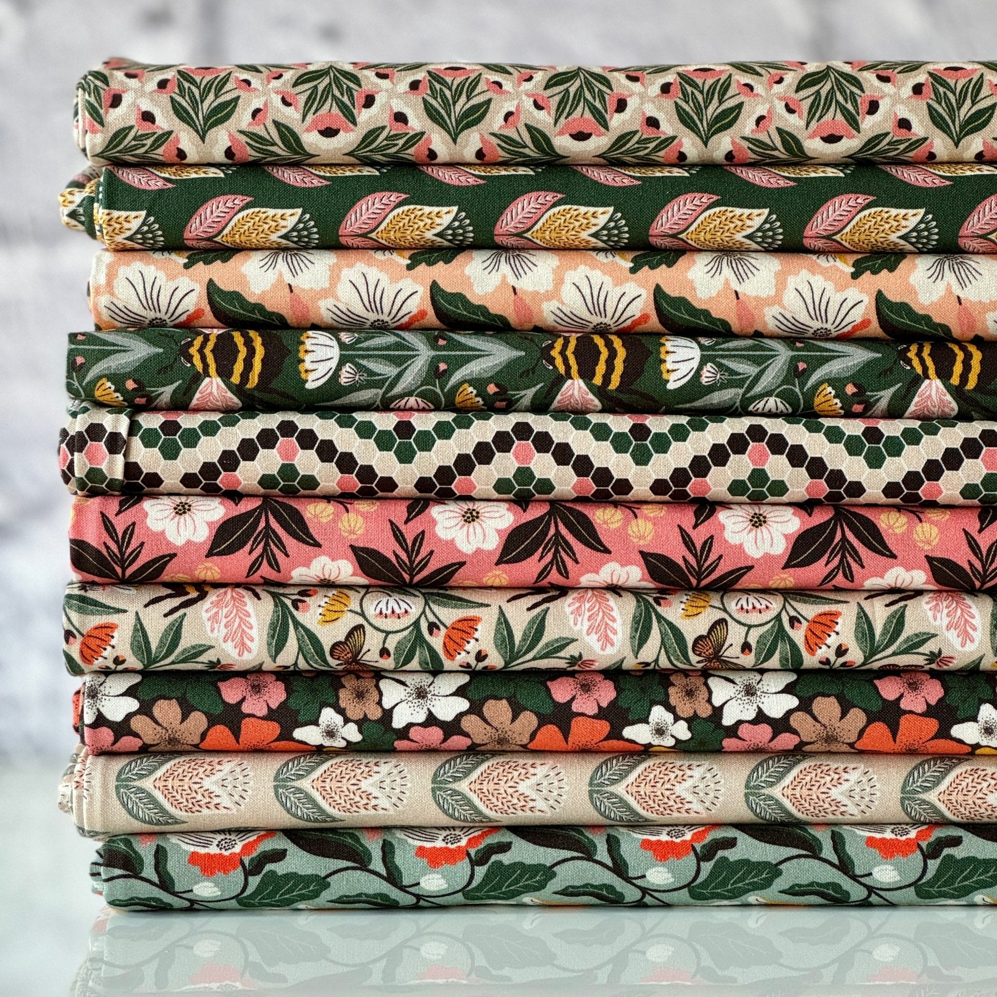Tulips - Jade - Honey Garden - Juliana Tipton - Cloud 9 Fabrics - Poplin - Image 4