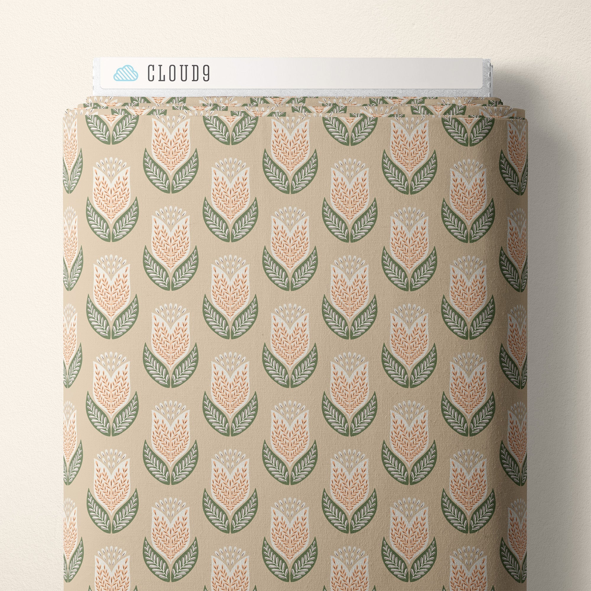 Tulips - Tan - Honey Garden - Juliana Tipton - Cloud 9 Fabrics - Poplin