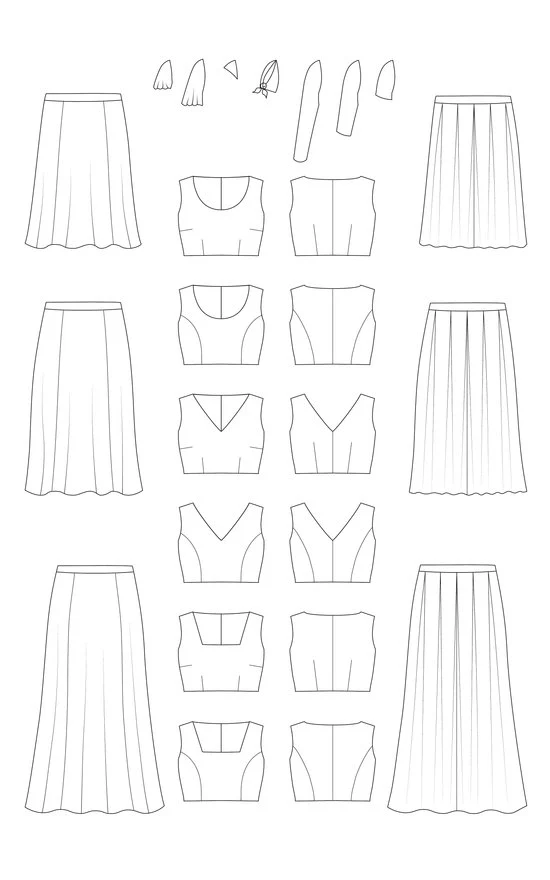 Upton Dress & Skirt plus Mix & Match Expansion Paper Pattern - Cashmerette - Image 34
