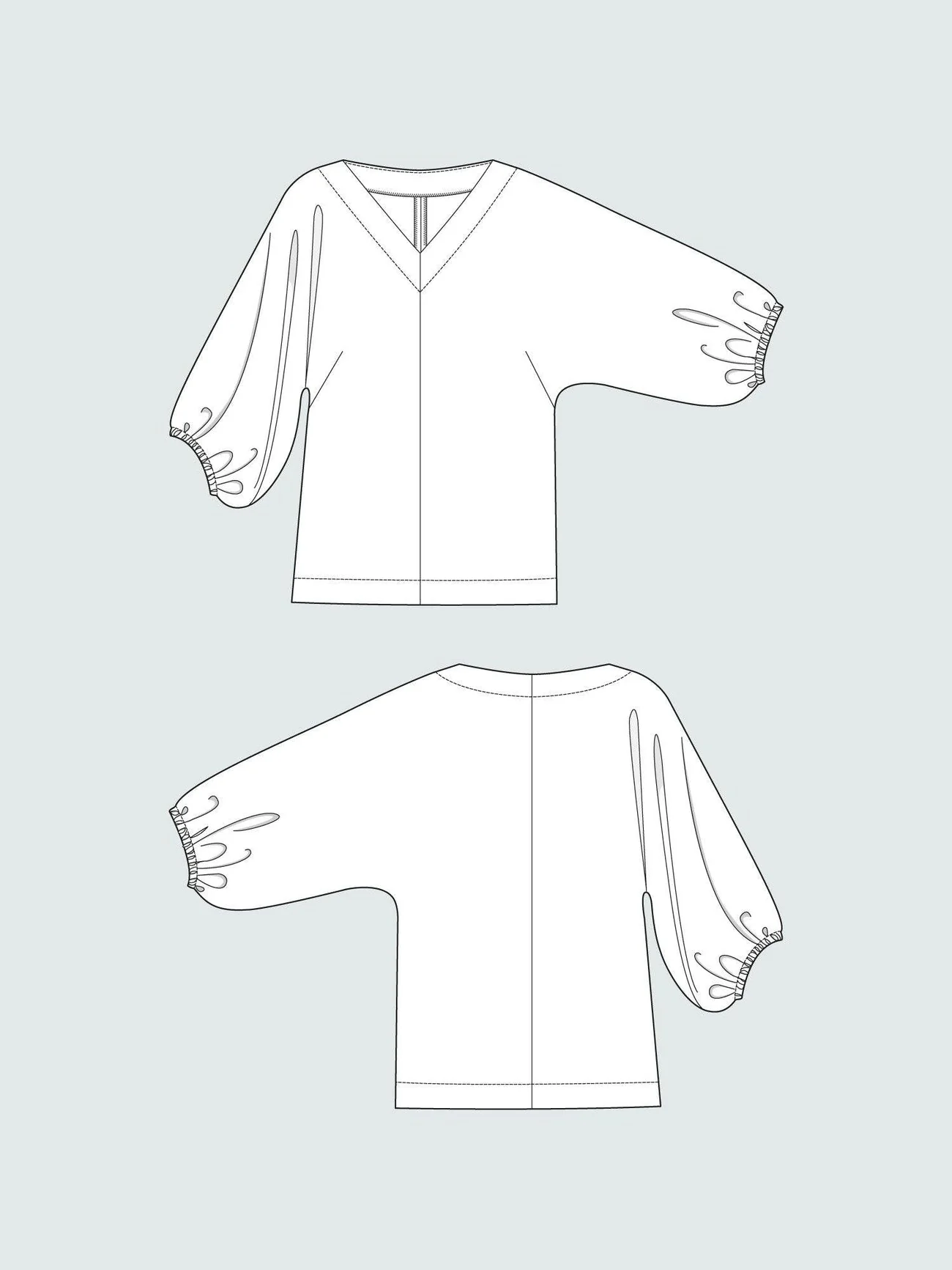 V-Neck Cuff Top Pattern - The Assembly Line - Image 6