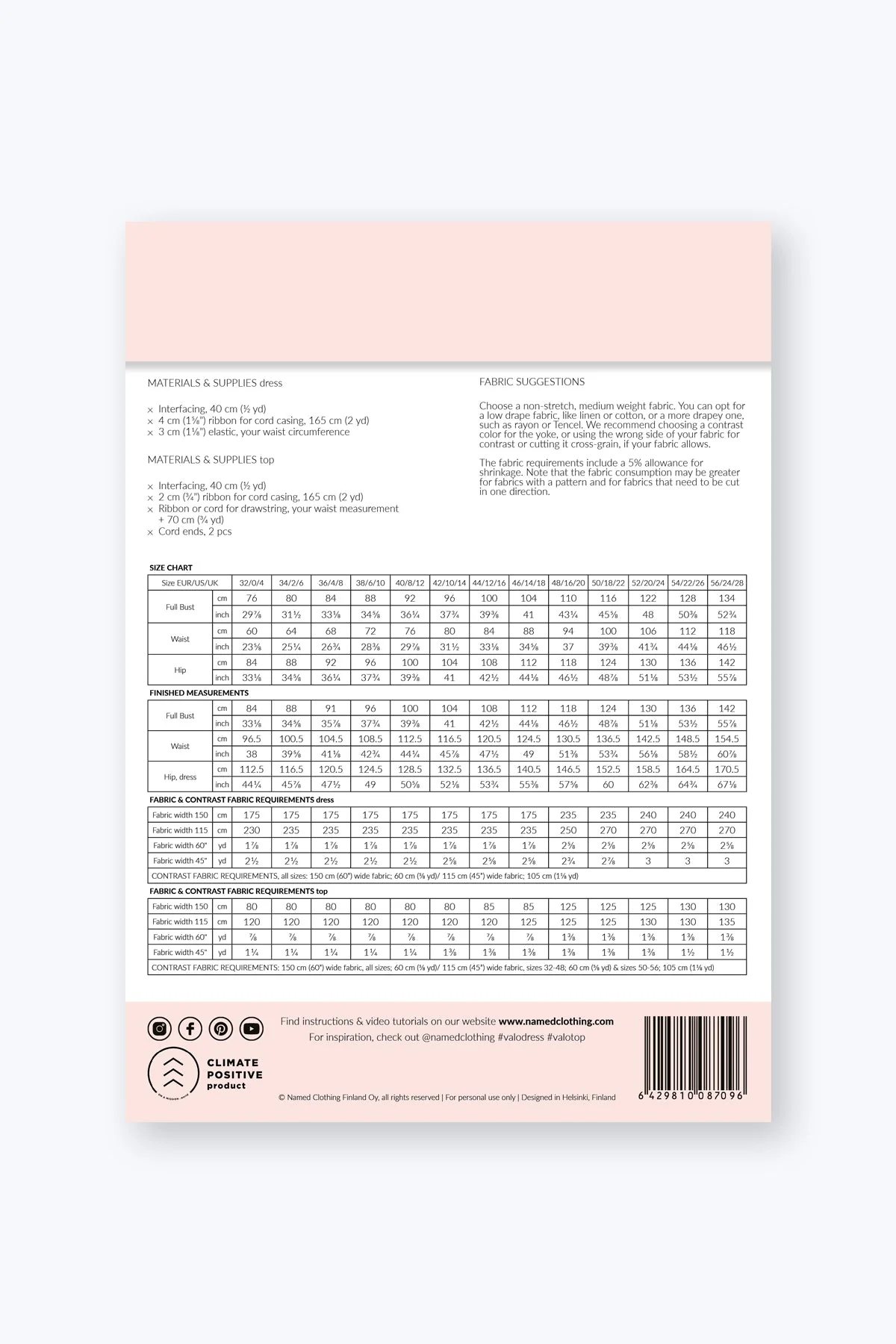 Valo Dress and Top - PDF Pattern - Named Clothing - Image 9