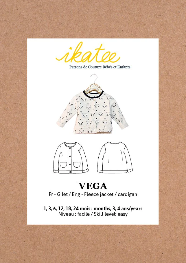 Vega Newborn Fleece Vest Sewing Pattern- Baby 1M/4Y - Ikatee - Image 6