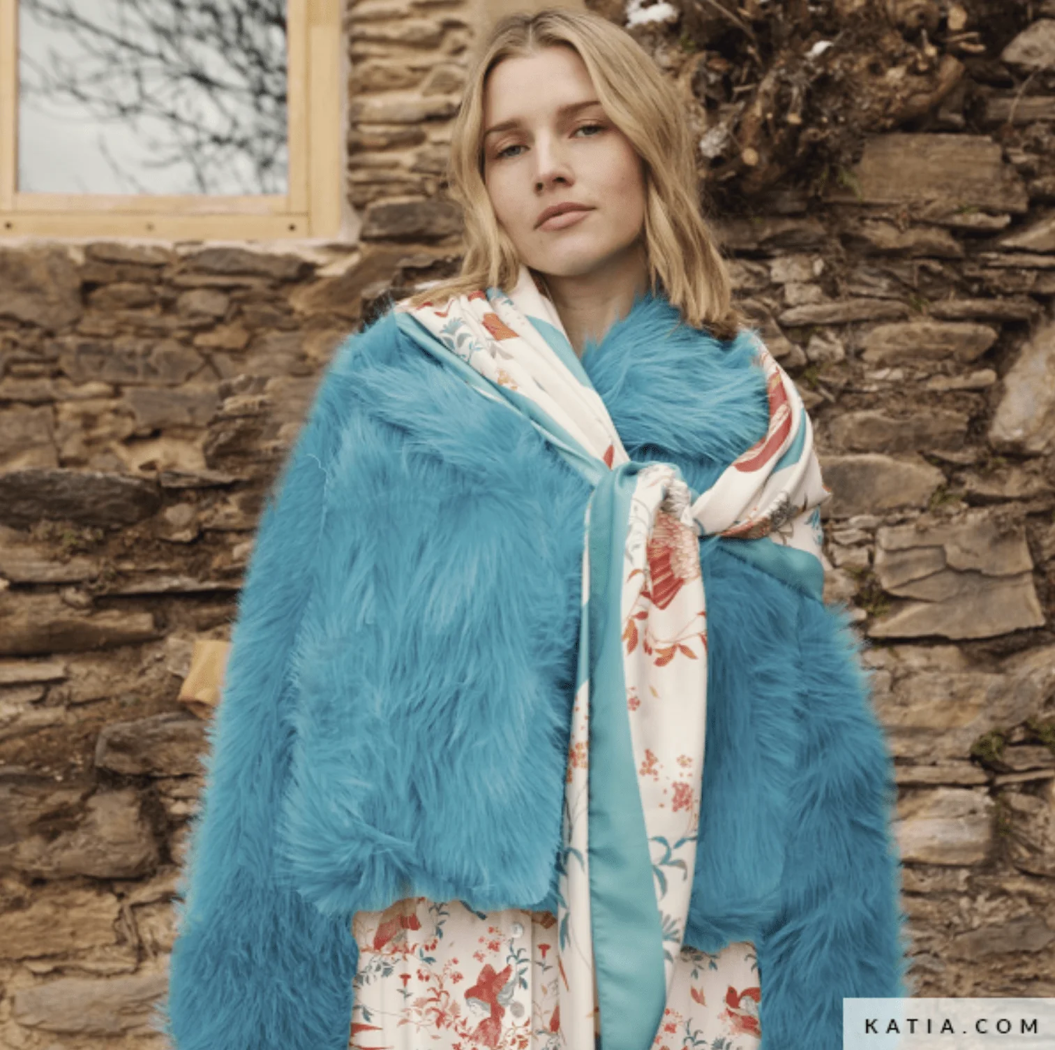 Vegan Long-Pile Faux Fur - Make Up Pink - Katia - Image 3