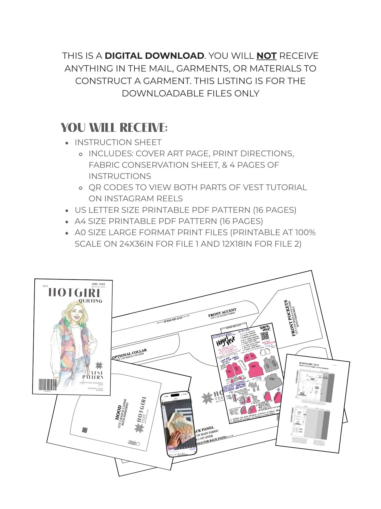 Vest - PDF Pattern - Hot Girl Quilting - Image 2