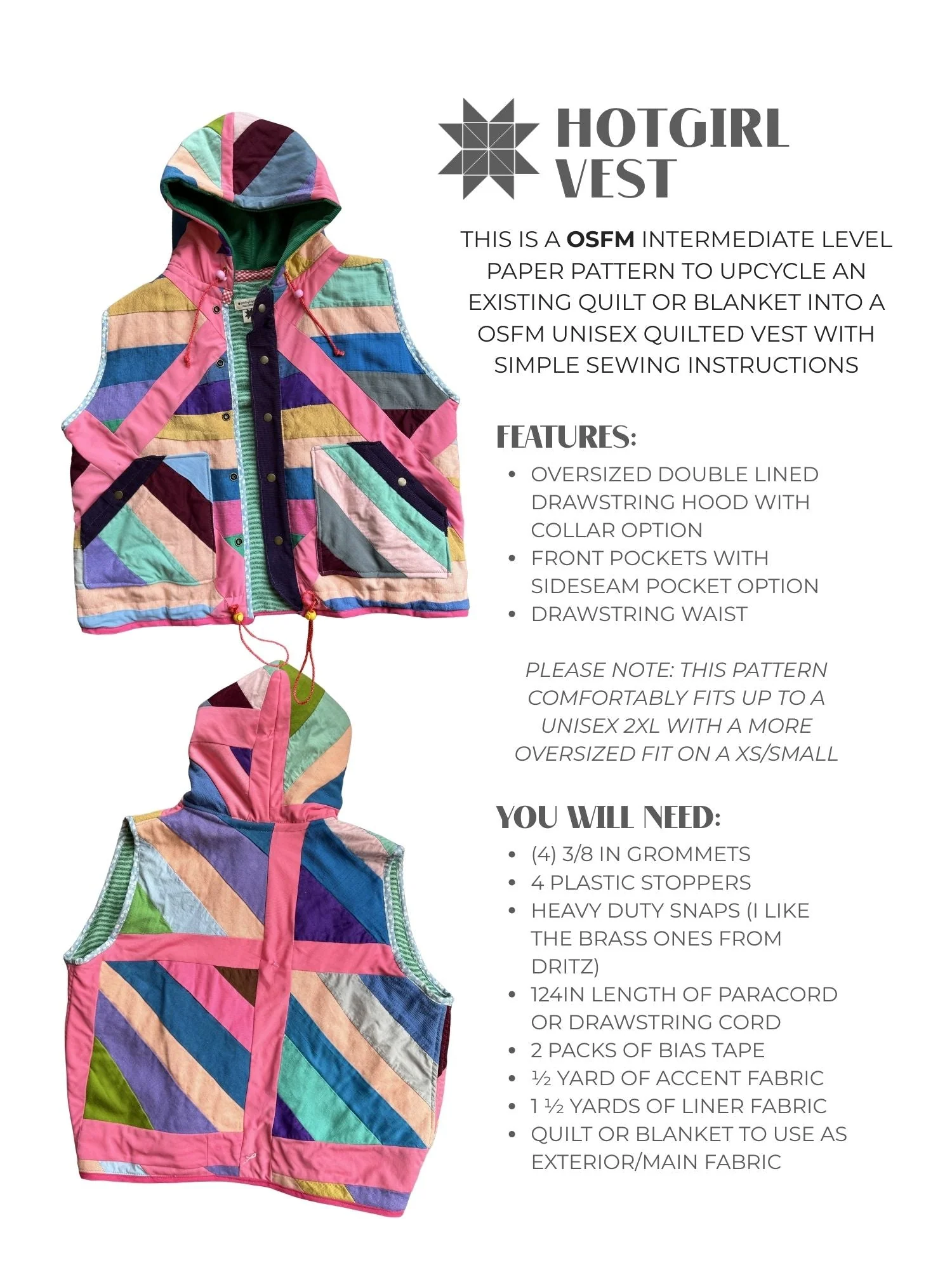 Vest - PDF Pattern - Hot Girl Quilting - Image 4