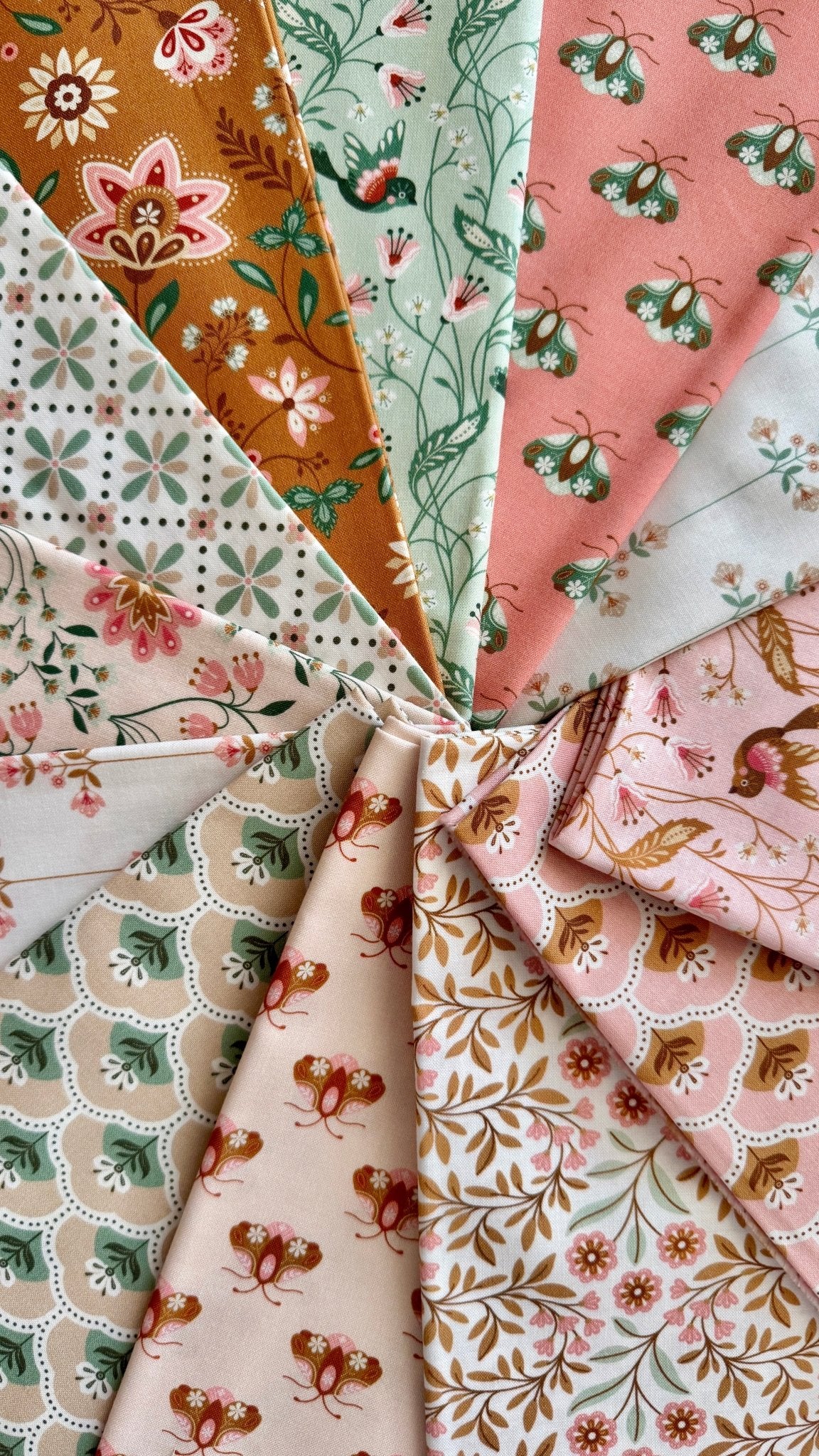 Vivienne - Tan/Turquoise - Vintage Charm - Dots & Glory - Cloud 9 Fabrics - Poplin - Image 10