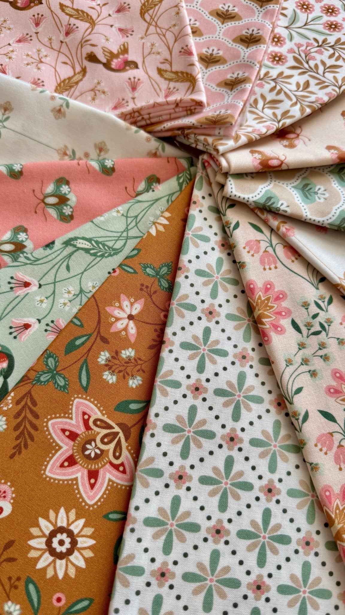 Vivienne - Tan/Turquoise - Vintage Charm - Dots & Glory - Cloud 9 Fabrics - Poplin - Image 7