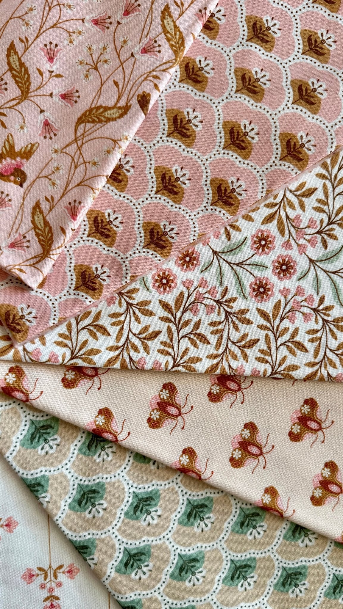 Vivienne - Tan/Turquoise - Vintage Charm - Dots & Glory - Cloud 9 Fabrics - Poplin - Image 8