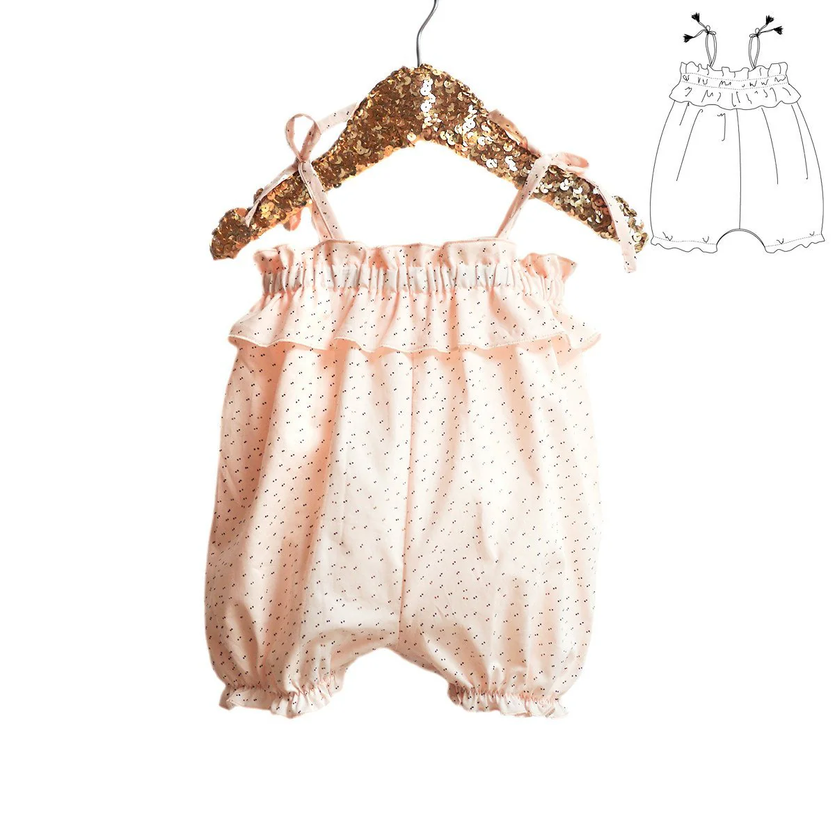 Volantis Tank Romper Sewing Pattern- Baby 1/24M - Ikatee - Image 8