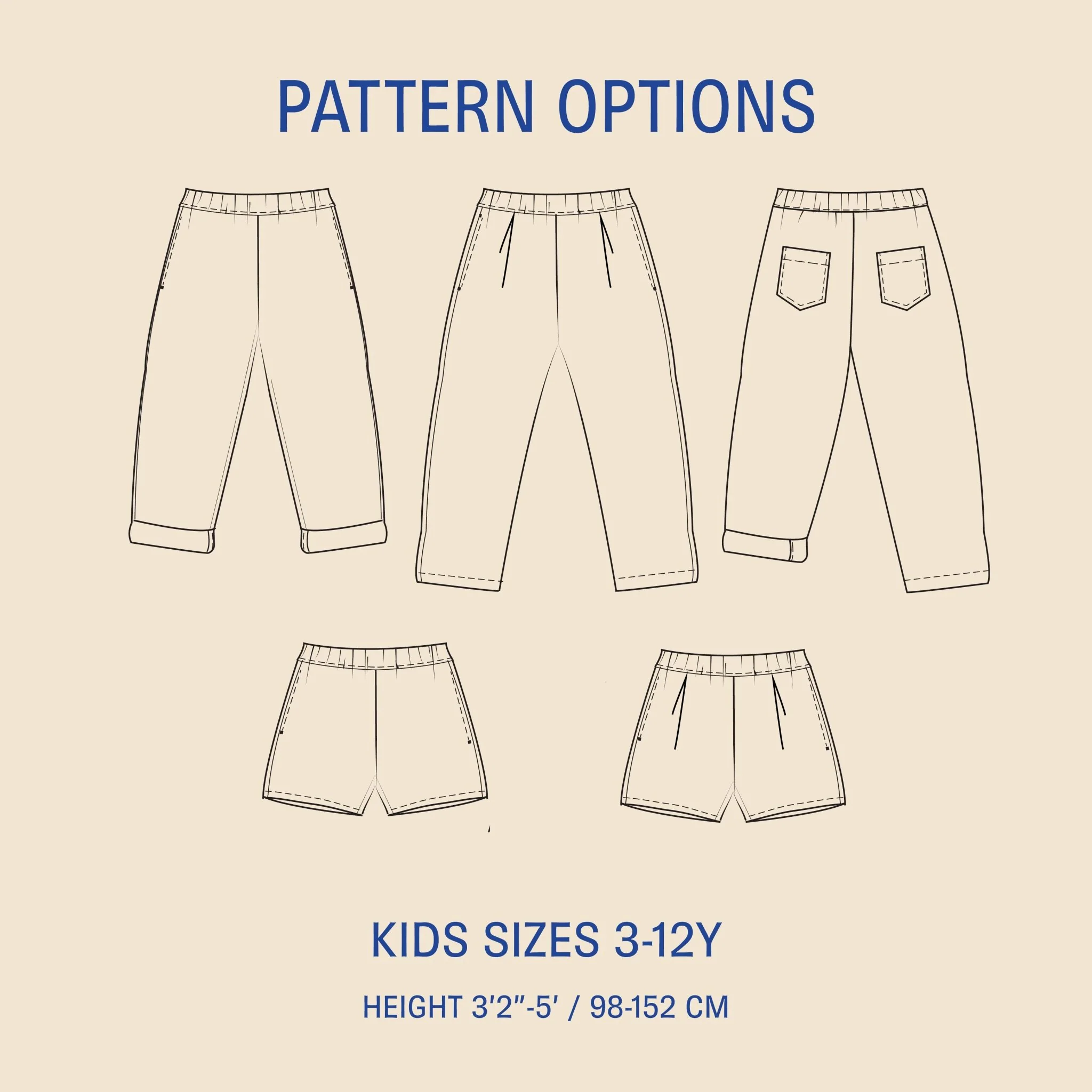 Volume Pants Kids' Paper Pattern - Wardrobe by Me - Image 5