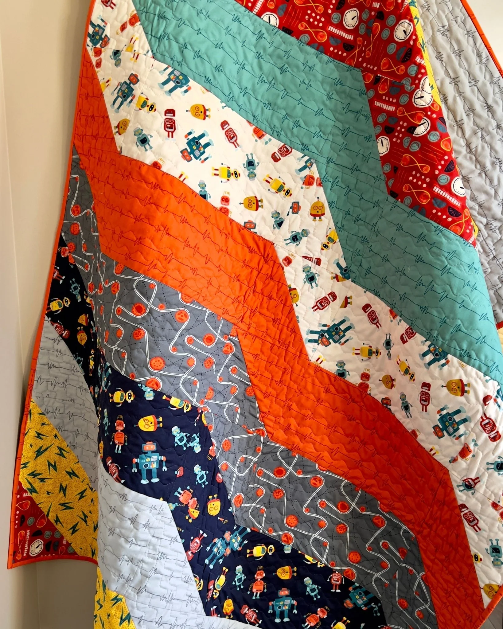 Wavelengths Orange - High Gear - MK Surface - Cloud 9 Fabrics - Poplin - Image 11