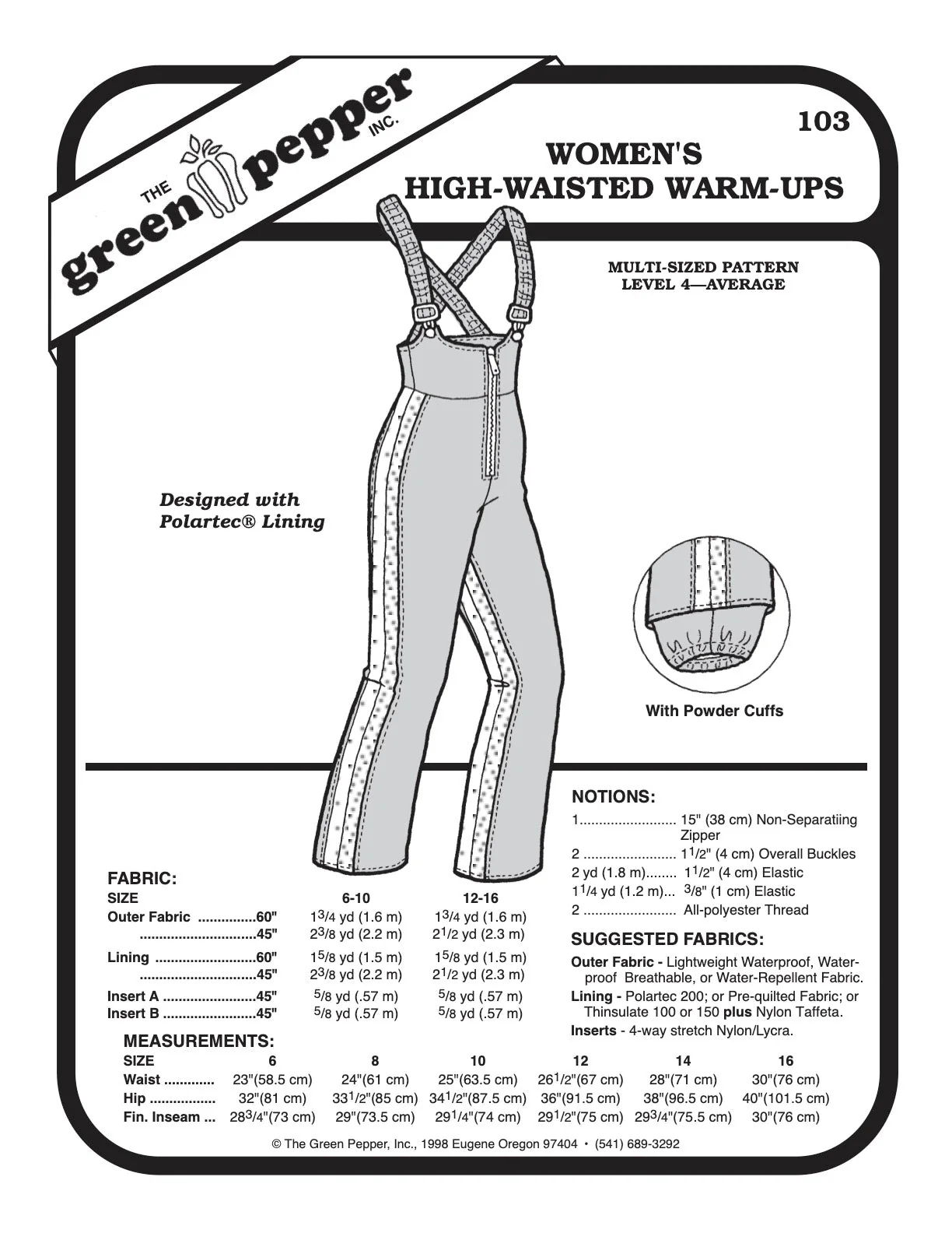 Women’s High Waisted Warm-up Pattern - 103 - The Green Pepper Patterns - Image 2