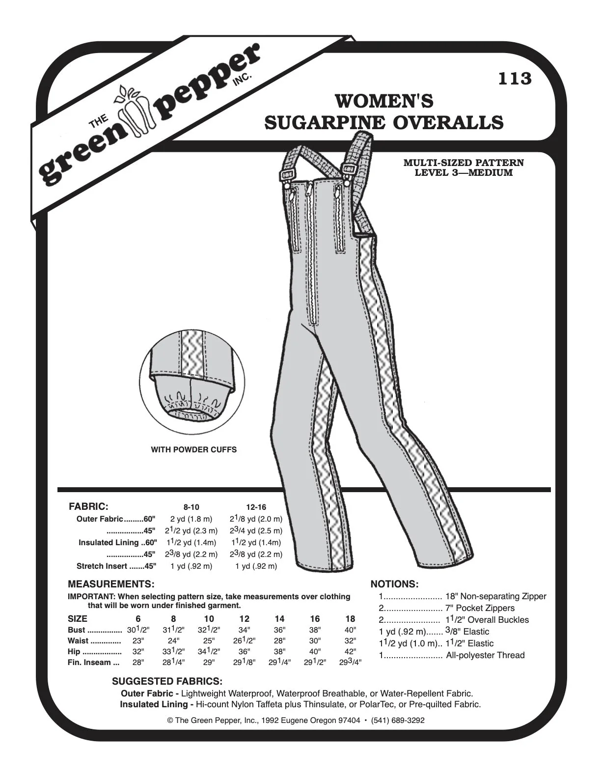 Women’s Sugarpine Overall Pattern - 113 - The Green Pepper Patterns - Image 2