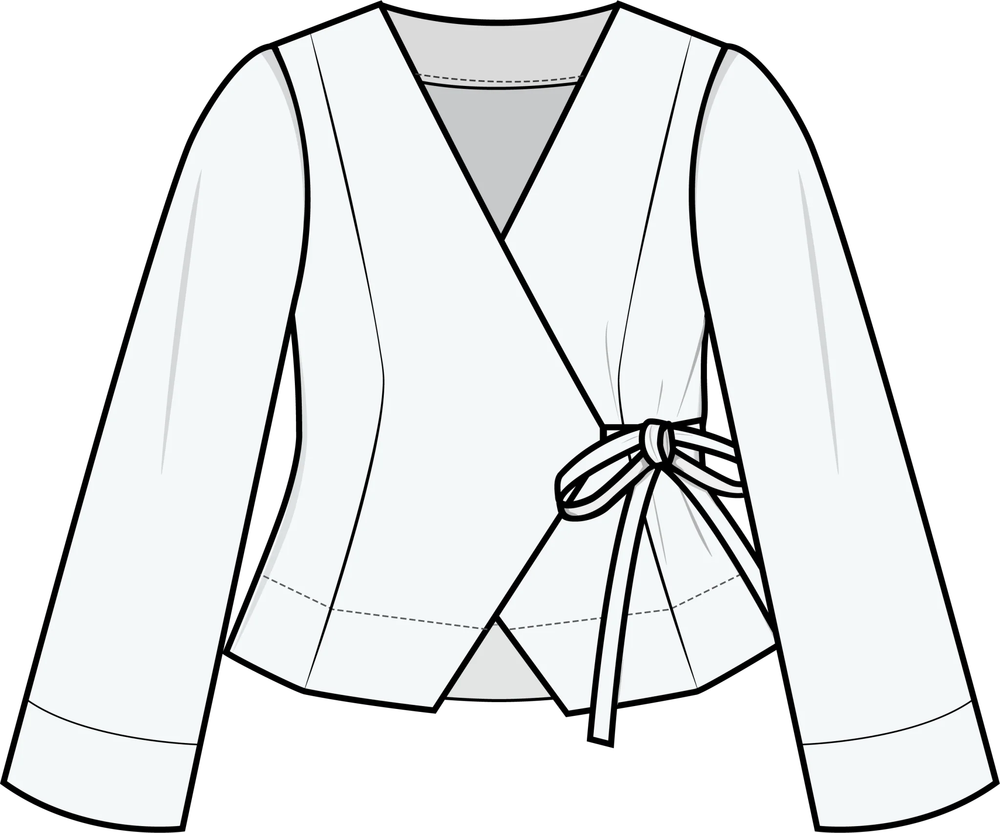 Wrap Blouse + Straight Sleeves Jacket - Paper Sewing Pattern - Puff And Pencil - Image 6