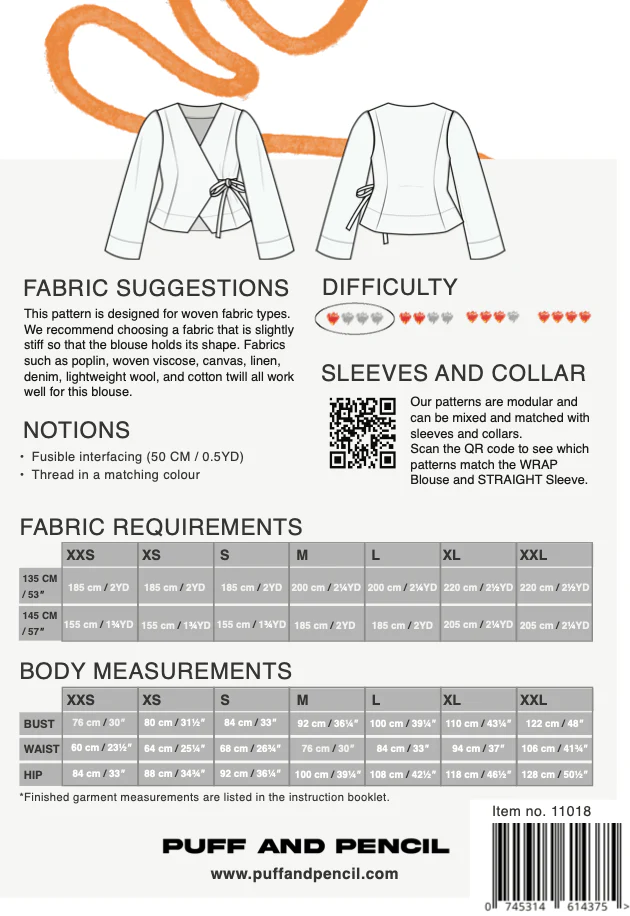 Wrap Blouse + Straight Sleeves Jacket - Paper Sewing Pattern - Puff And Pencil - Image 7