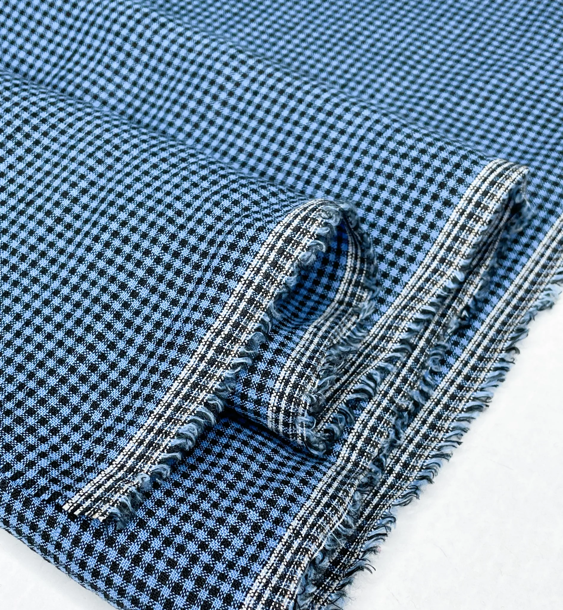 Yarn Dyed Linen Check - Azure/Black