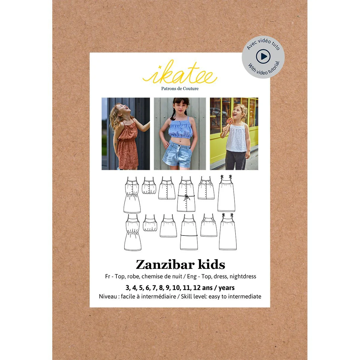 Zanzibar Top or Dress Sewing Pattern - Kids 3/12Y  - Ikatee - Image 2